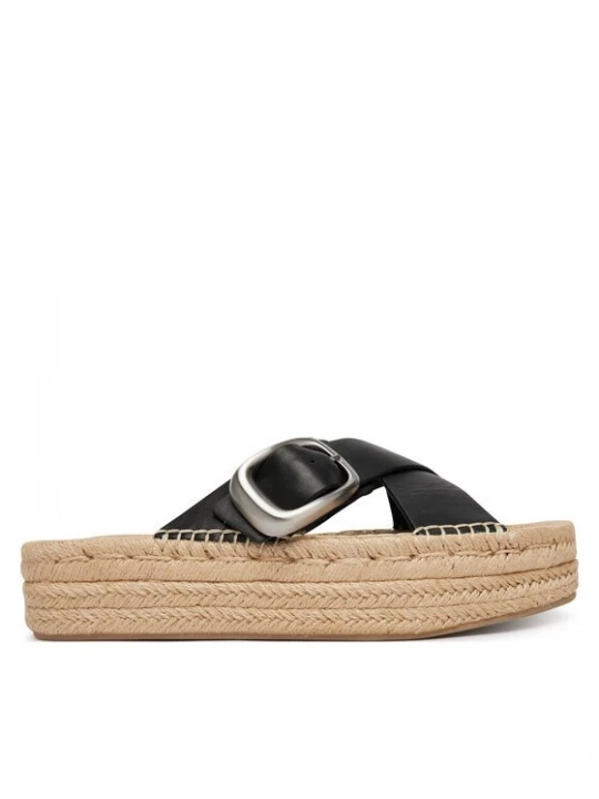 Obrázek produktu Calvin Klein Espadrilky Flatf Espadrill Cross Lth Hdw HW0HW02892 Černá