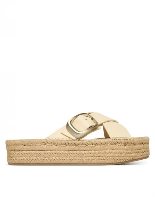 Obrázek produktu Calvin Klein Espadrilky Flatf Espadrill Cross Lth Hdw HW0HW02892 Écru Krémová