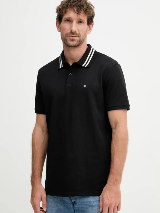 Obrázek produktu Calvin Klein Jeans polo pánské bavlněné černá