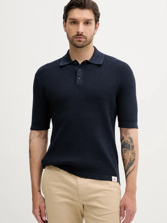 Obrázek produktu Calvin Klein Jeans Bavlněné polo tričko Calvin Klein Jeans námořnická modř