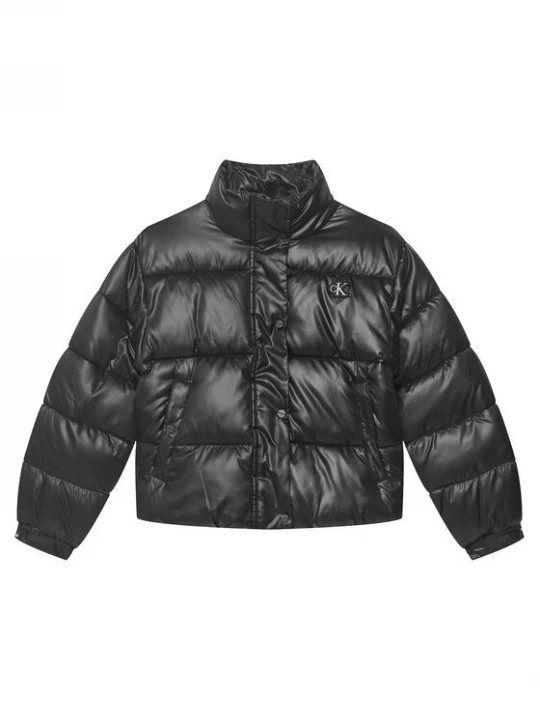 Obrázek produktu Calvin Klein Jeans Bunda pro přechodné období Minime Shiny Short Puffer LVCKTJM01G Černá Regular Fit