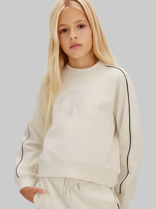 Obrázek produktu Calvin Klein Jeans Dětská bavlněná tepláková souprava Calvin Klein Jeans béžová