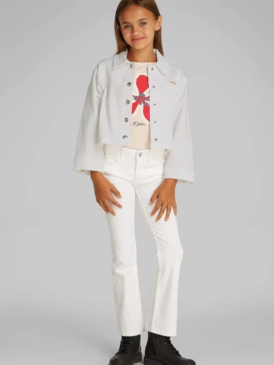Obrázek produktu Calvin Klein Jeans Dětská riflová bunda Calvin Klein Jeans bílá