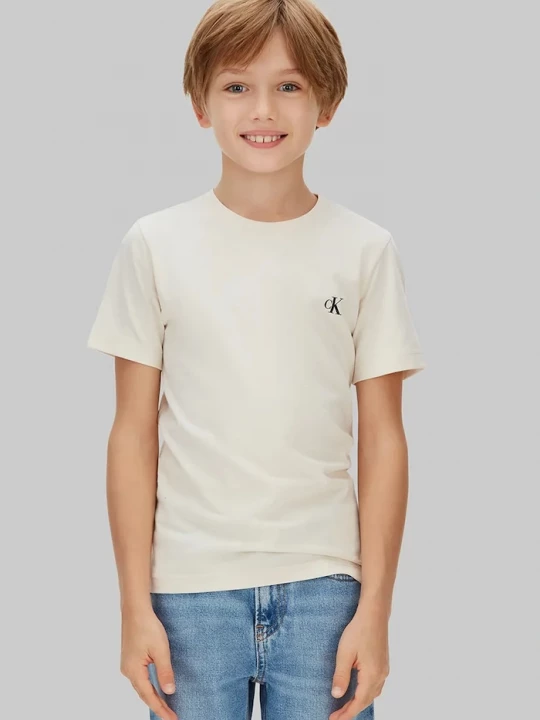 Obrázek produktu Calvin Klein Jeans Dětské bavlněné tričko Calvin Klein Jeans 2-pack béžová