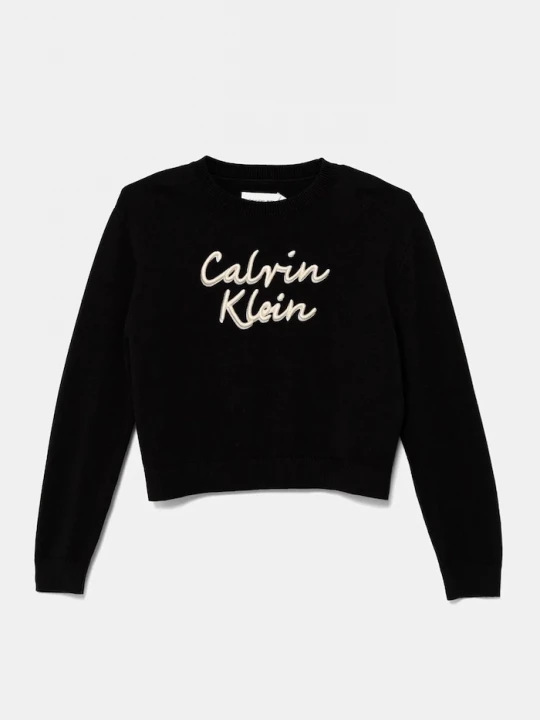 Obrázek produktu Calvin Klein Jeans Dětský bavlněný svetr Calvin Klein Jeans černá