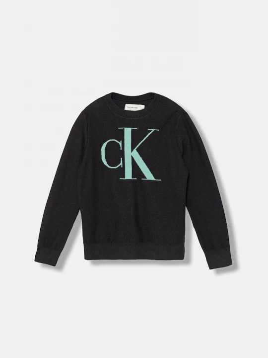 Obrázek produktu Calvin Klein Jeans Dětský bavlněný svetr Calvin Klein Jeans černá