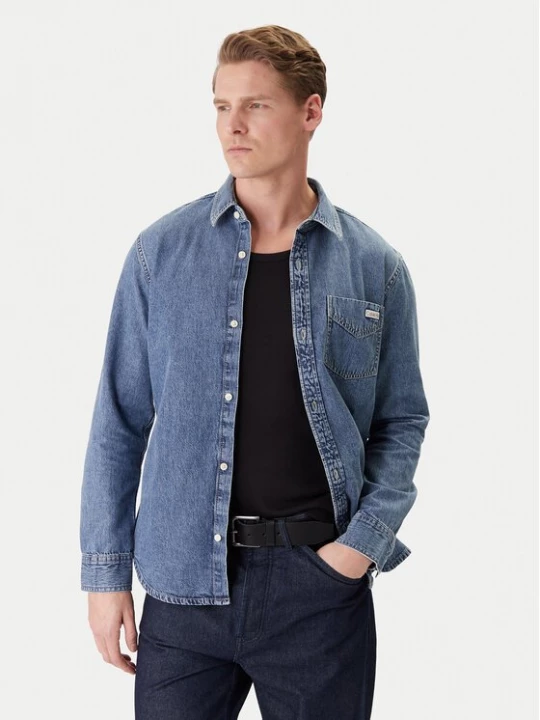 Obrázek produktu Calvin Klein Jeans džínová košile LV04RE708G Modrá Regular Fit