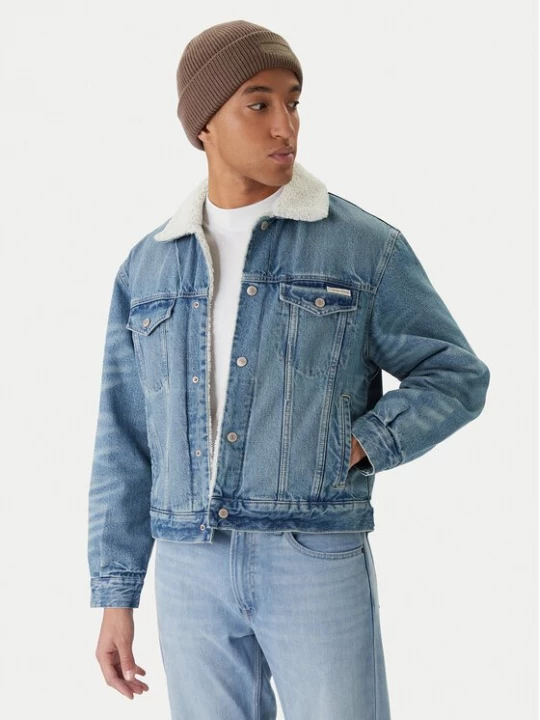 Obrázek produktu Calvin Klein Jeans Jeansová bunda 90s Sherpa LV04RD737G Modrá Regular Fit