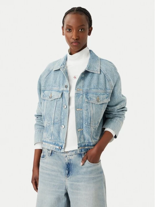 Obrázek produktu Calvin Klein Jeans Jeansová bunda LV047G726G Světle modrá Boxy Fit