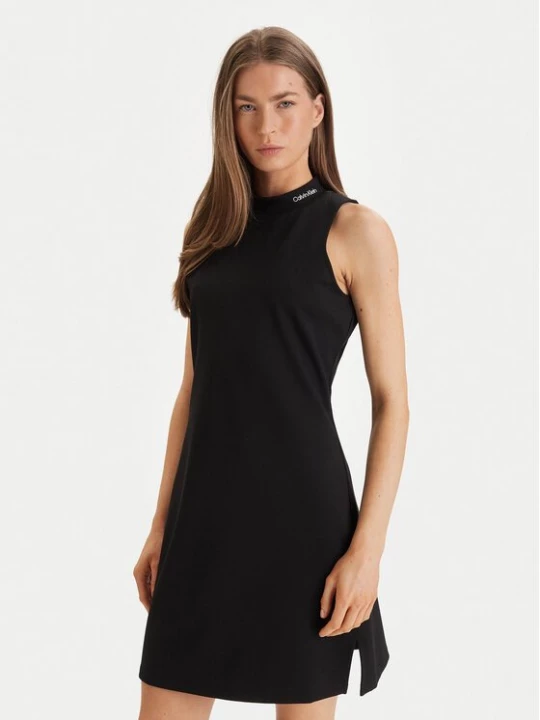 Obrázek produktu Calvin Klein Jeans Každodenní šaty Interlock Mock LV047F260G Černá Slim Fit
