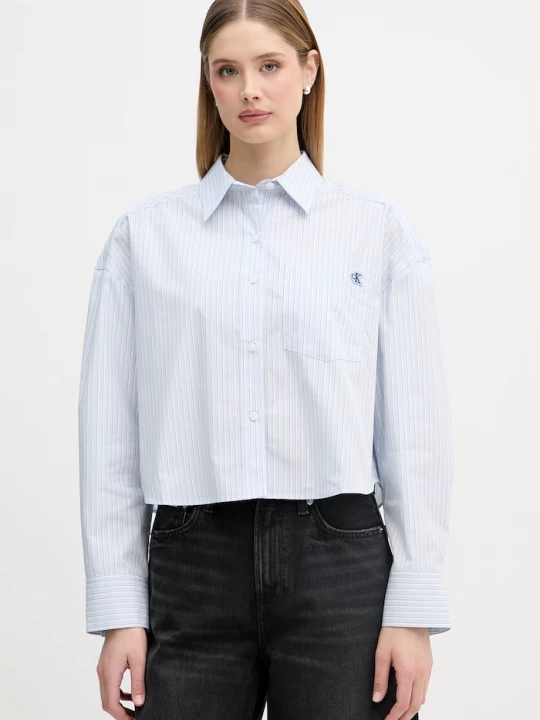 Obrázek produktu Calvin Klein Jeans košilová halenka dámská bavlněná modrá