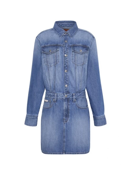 Obrázek produktu Calvin Klein Jeans Košilové šaty modrá džínovina