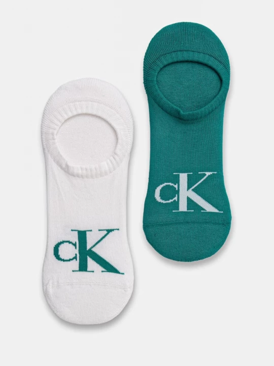 Obrázek produktu Calvin Klein Jeans kotníkové ponožky pánské s bavlnou 2-pack zelená
