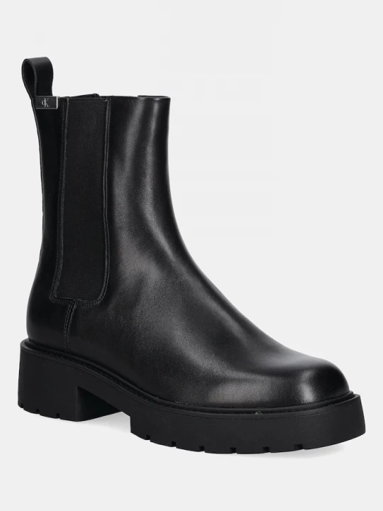 Obrázek produktu Calvin Klein Jeans Kožené kotníkové boty Calvin Klein Jeans COMBAT MID CHELSEA BOOT HW LTH černá