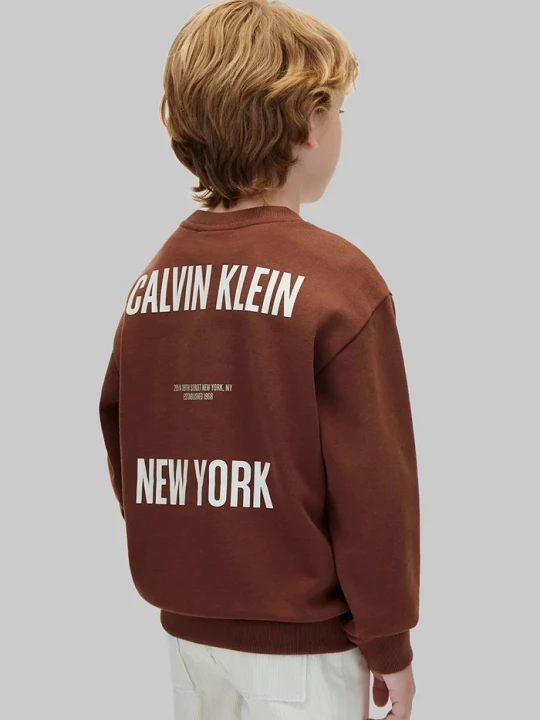 Obrázek produktu Calvin Klein Jeans mikina dětská bavlněná hnědá