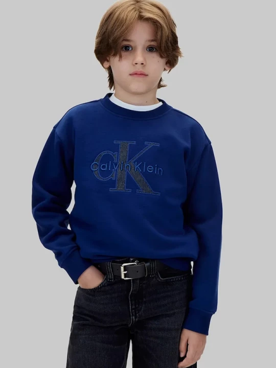 Obrázek produktu Calvin Klein Jeans mikina dětská s bavlnou modrá