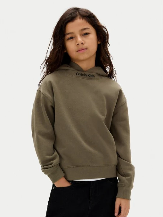 Obrázek produktu Calvin Klein Jeans Mikina Embro Logo IB0IB02525 D Zelená Relaxed Fit