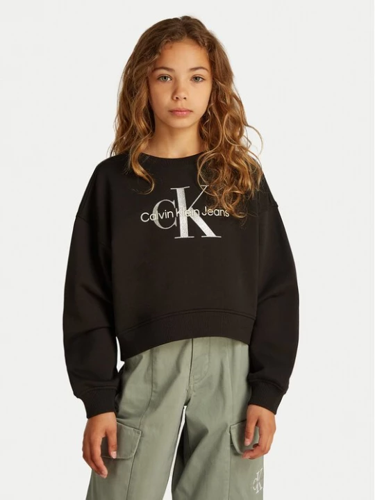 Obrázek produktu Calvin Klein Jeans Mikina Glitter Monologo IG0IG02823 D Černá Boxy Fit