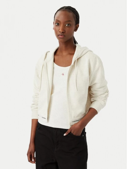 Obrázek produktu Calvin Klein Jeans Mikina LV047G252G Světle béžová Cropp Fit