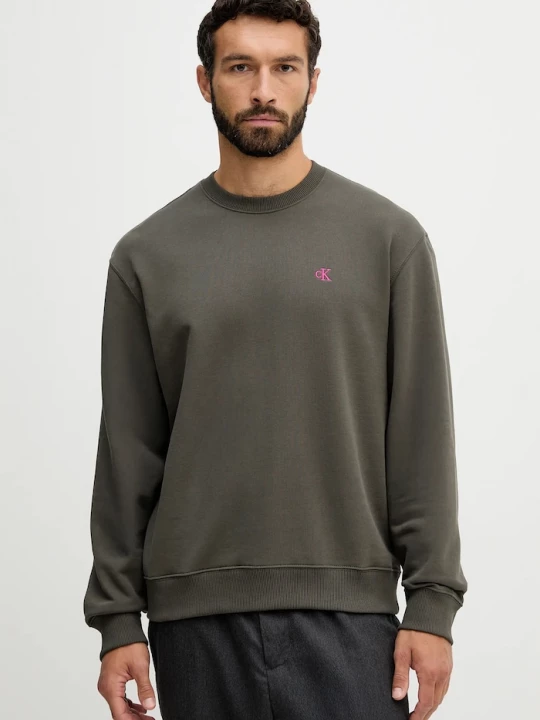 Obrázek produktu Calvin Klein Jeans mikina pánská bavlněná zelená