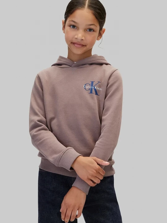 Obrázek produktu Calvin Klein Jeans mikina s kapucí dětská bavlněná hnědá