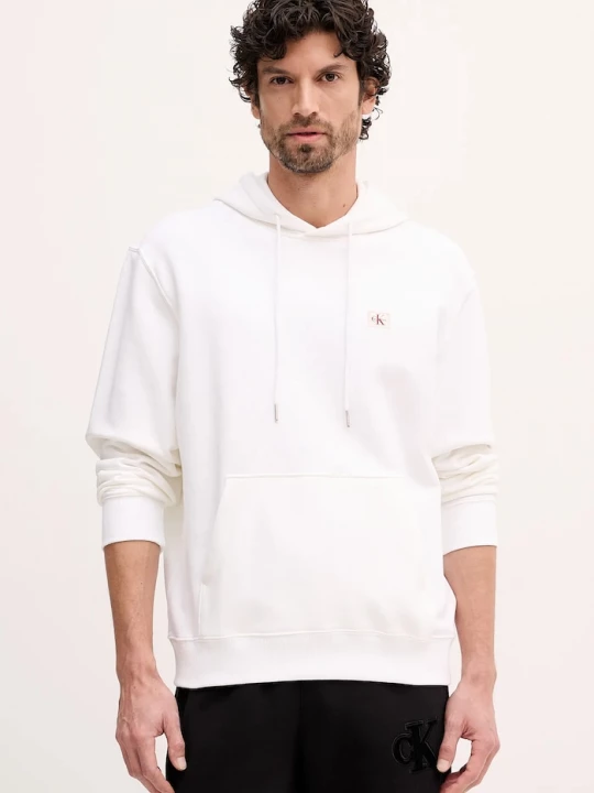 Obrázek produktu Calvin Klein Jeans mikina s kapucí pánská bavlněná béžová