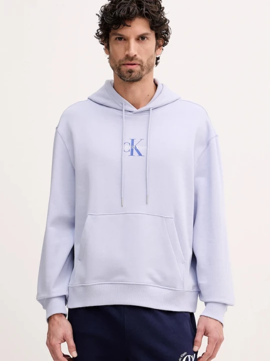 Obrázek produktu Calvin Klein Jeans mikina s kapucí pánská bavlněná modrá