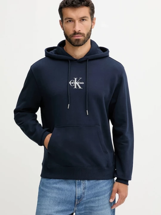 Obrázek produktu Calvin Klein Jeans mikina s kapucí pánská bavlněná námořnická modř