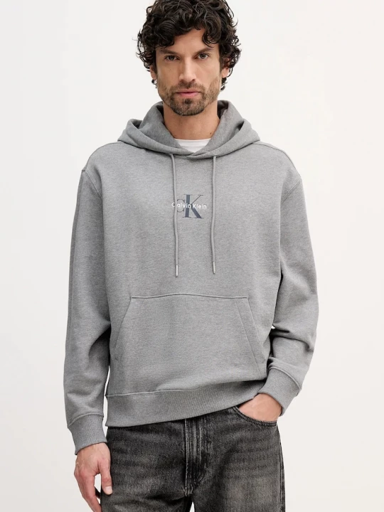 Obrázek produktu Calvin Klein Jeans mikina s kapucí pánská bavlněná šedá