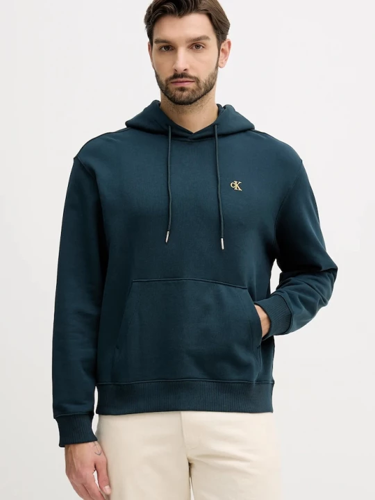 Obrázek produktu Calvin Klein Jeans mikina s kapucí pánská bavlněná zelená