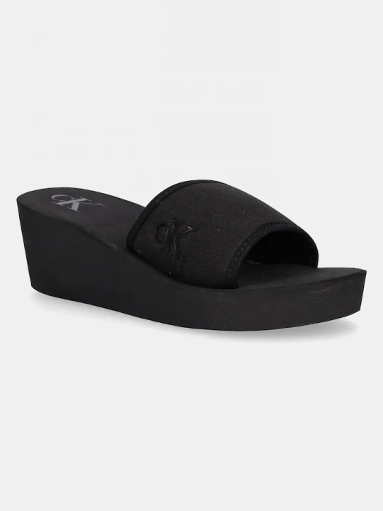 Obrázek produktu Calvin Klein Jeans Pantofle Calvin Klein Jeans BEACH WEDGE SLIDE CANVAS černá