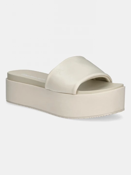 Obrázek produktu Calvin Klein Jeans Pantofle Calvin Klein Jeans FLATFORM SANDAL SLIDE IN NYLON béžová