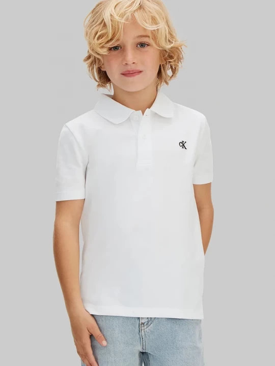 Obrázek produktu Calvin Klein Jeans polo dětské bavlněné bílá
