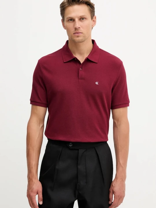 Obrázek produktu Calvin Klein Jeans polo pánské bavlněné burgundské