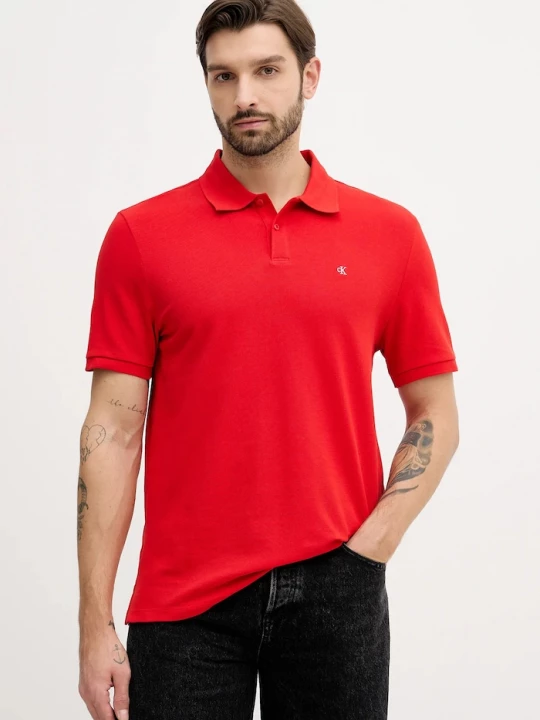 Obrázek produktu Calvin Klein Jeans polo pánské bavlněné červená