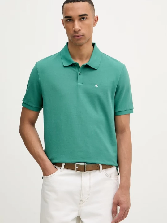 Obrázek produktu Calvin Klein Jeans polo pánské bavlněné zelená