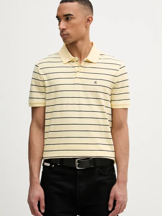 Obrázek produktu Calvin Klein Jeans polo pánské bavlněné žlutá