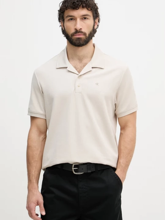Obrázek produktu Calvin Klein Jeans polo pánské s bavlnou béžová