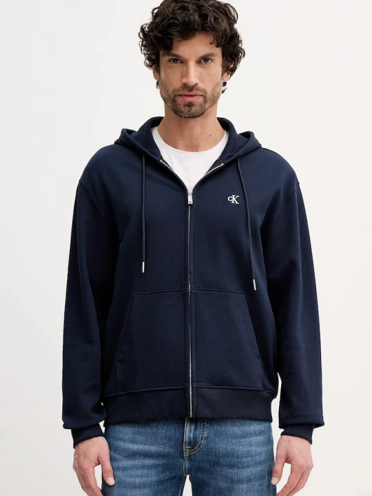 Obrázek produktu Calvin Klein Jeans rozepínací mikina kapucí pánská bavlněná námořnická modř