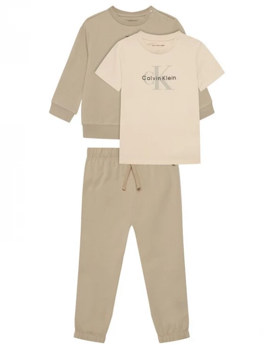 Obrázek produktu Calvin Klein Jeans Sada mikina, halenka a kalhoty Monogram IN0IN00336 Béžová Regular Fit