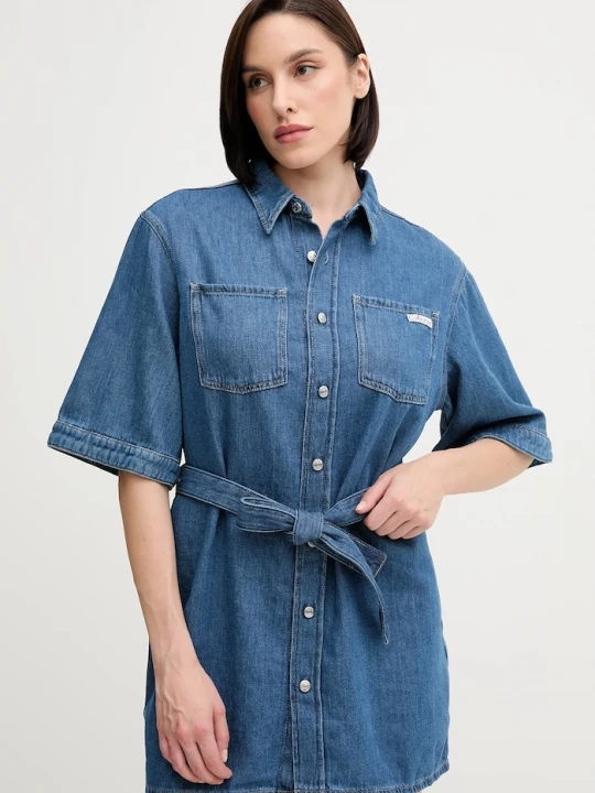 Obrázek produktu Calvin Klein Jeans Šaty příměsí lnu Calvin Klein Jeans modrá