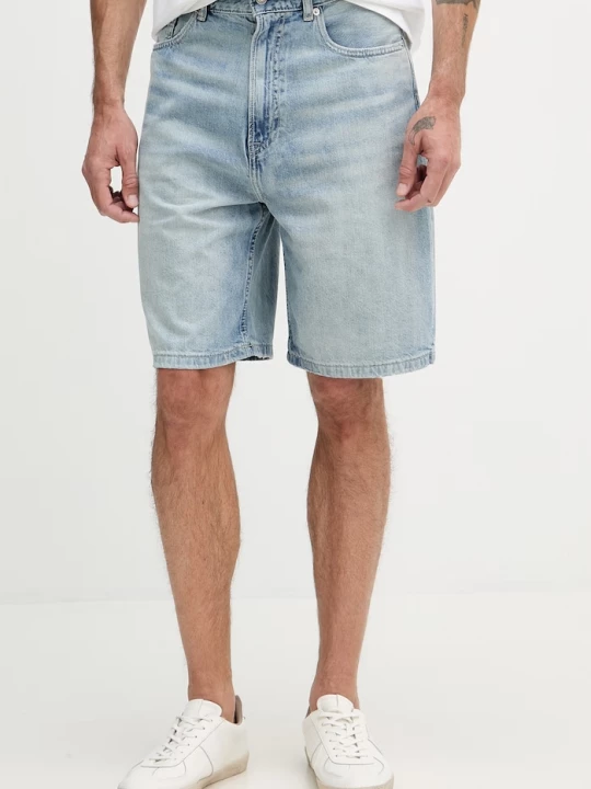Obrázek produktu Calvin Klein Jeans šortky pánské s příměsí lnu modrá