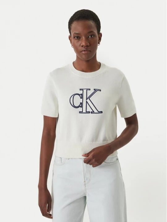 Obrázek produktu Calvin Klein Jeans Svetr LV047F356G Écru Regular Fit Krémová
