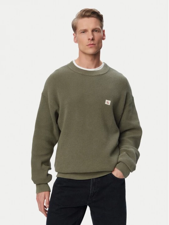 Obrázek produktu Calvin Klein Jeans Svetr LV04RD313G Tmavě zelená Regular Fit