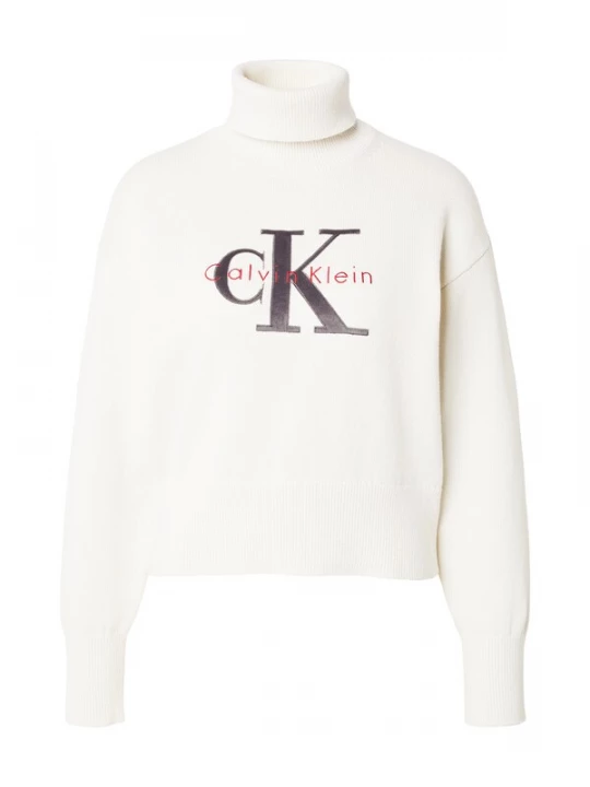 Obrázek produktu Calvin Klein Jeans Svetr šedá / červená / bílá