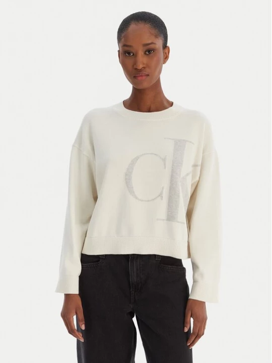 Obrázek produktu Calvin Klein Jeans Svetr Smooth LV047E304G Béžová Regular Fit