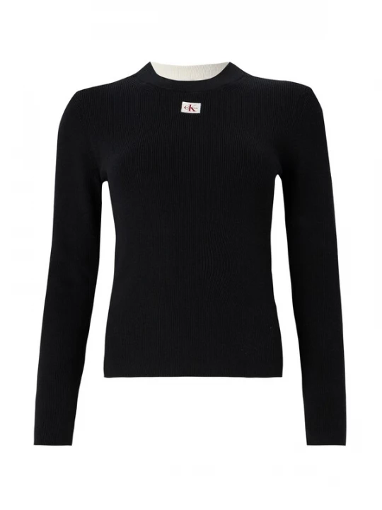 Obrázek produktu Calvin Klein Jeans Svetr 'Textured Long Sleeve' černá