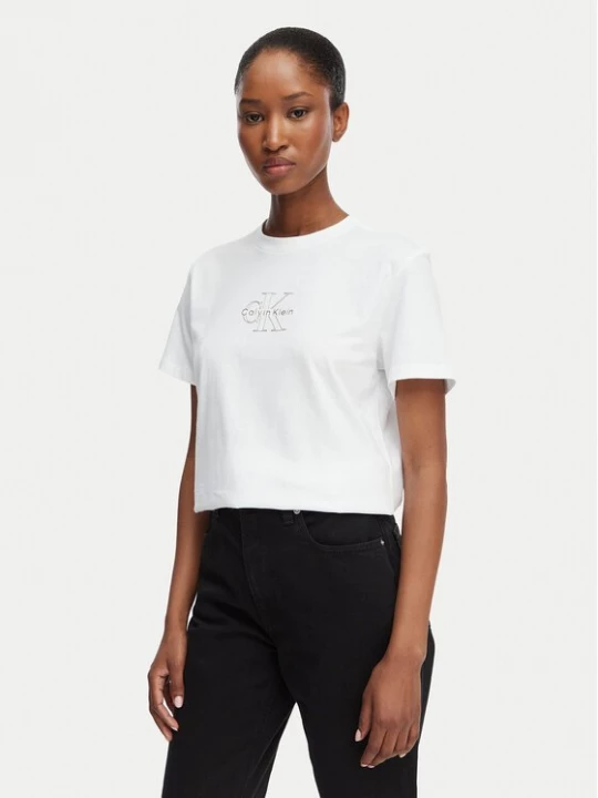 Obrázek produktu Calvin Klein Jeans T-Shirt Classic Monologo LV047D873G Bílá Regular Fit