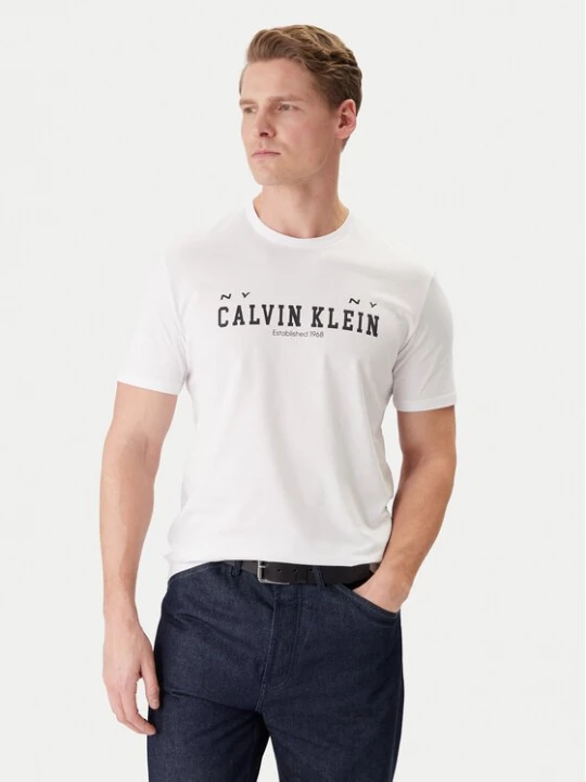 Obrázek produktu Calvin Klein Jeans T-Shirt Coll Word Graphic LV14RE817G Bílá Regular Fit