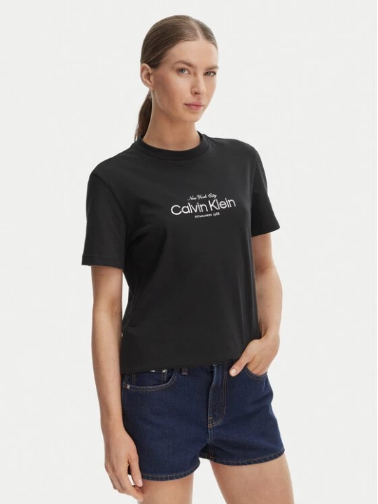 Obrázek produktu Calvin Klein Jeans T-Shirt NYC Logo LV047F810G Černá Classic Fit